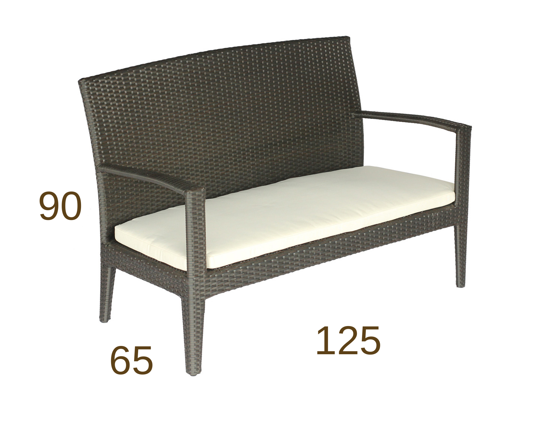 Sofá Love Seat para Exterior de Ratán con Cojín LG143-1
