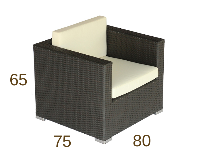 Sofá Individual para Exterior de Ratán con Cojines LG408