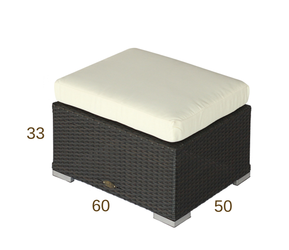 Ottoman para Exterior de Ratán con Cojín LG408-8