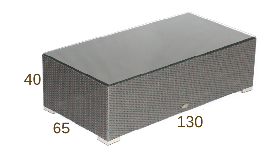 Mesa de Centro para Exterior de Ratán con Vidrio Templado LG818-2