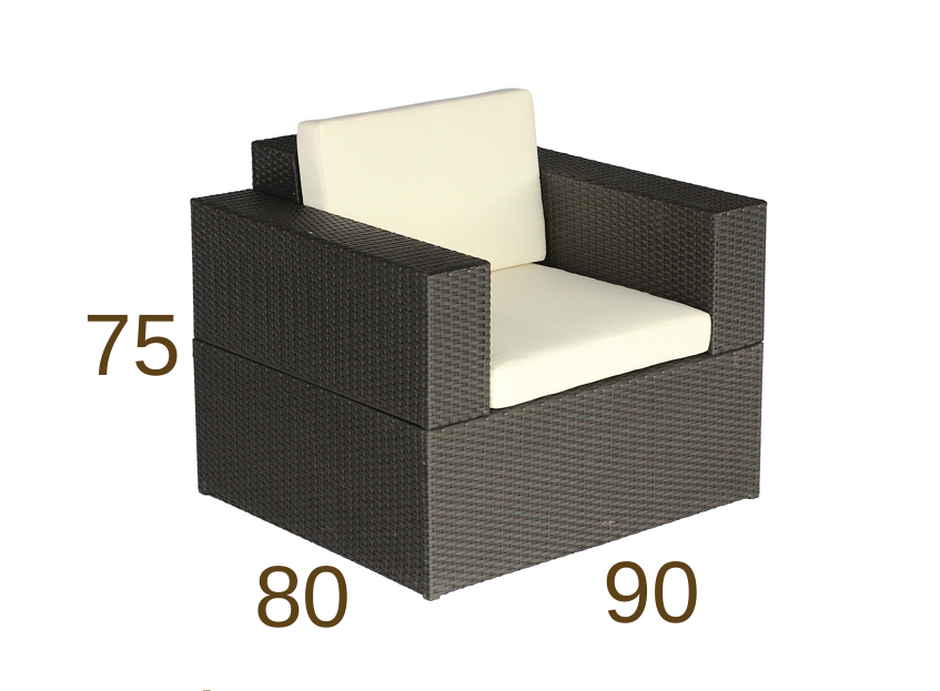 Sofá Individual para Exterior de Ratán con Cojines LG822