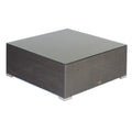 Mesa de Centro Cuadrada para Exterior de Ratán con Vidrio Templado LG801-2