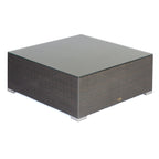 Mesa de Centro Cuadrada para Exterior de Ratán con Vidrio Templado LG801-2