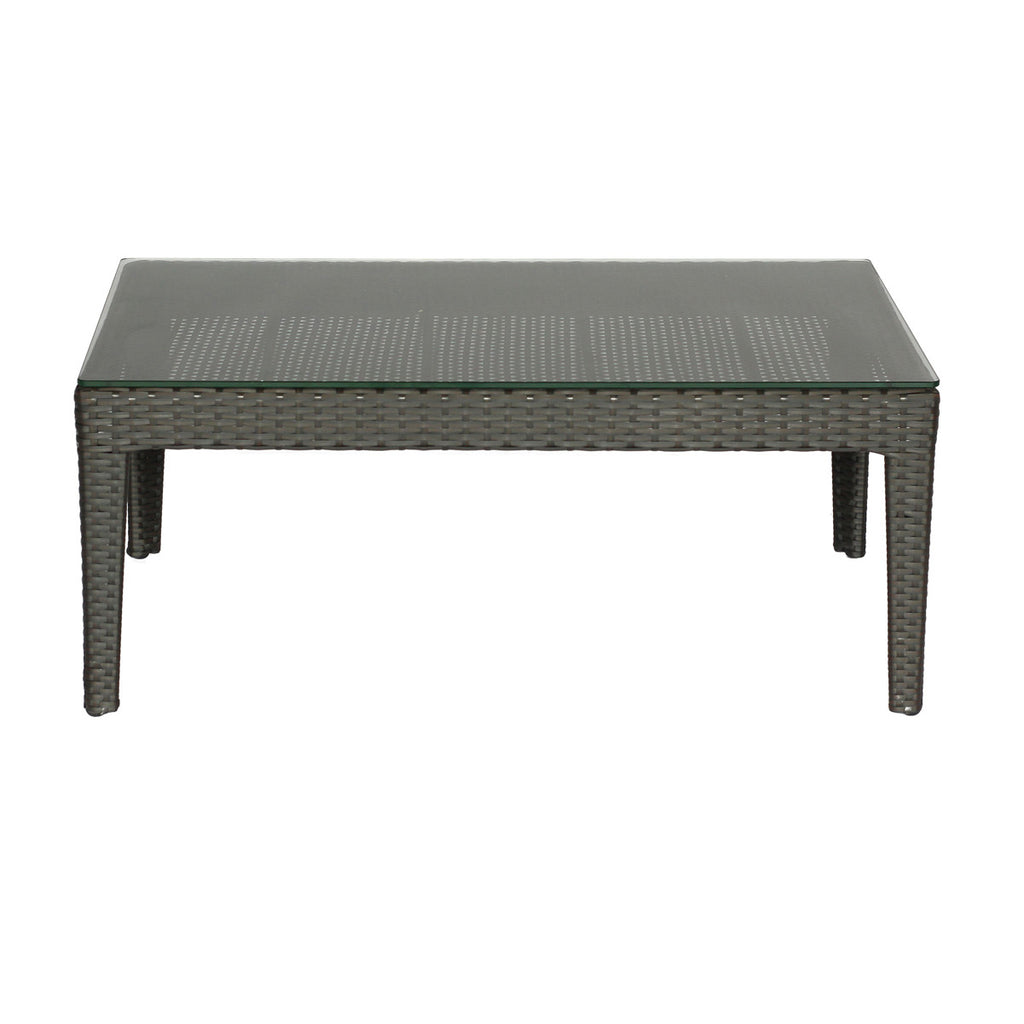 Mesa de Centro para Exterior de Ratán con Vidrio Templado LG143-4
