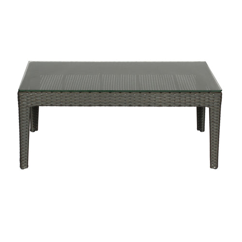 Mesa de Centro para Exterior de Ratán con Vidrio Templado LG143-4