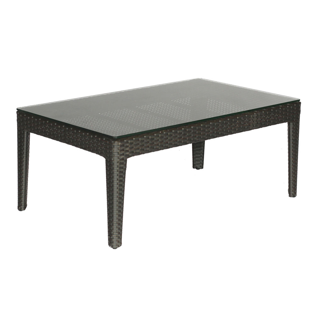 Mesa de Centro para Exterior de Ratán con Vidrio Templado LG143-4