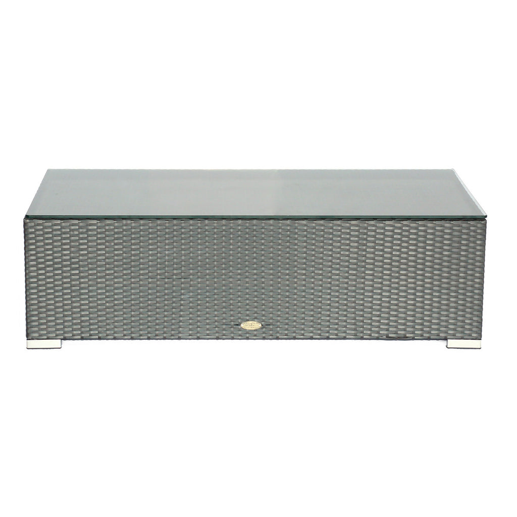 Mesa de Centro para Exterior de Ratán con Vidrio Templado LG818-2